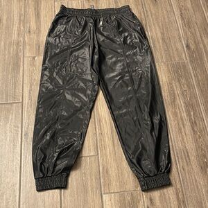 Victoria Sport Black Faux Leather Joggers